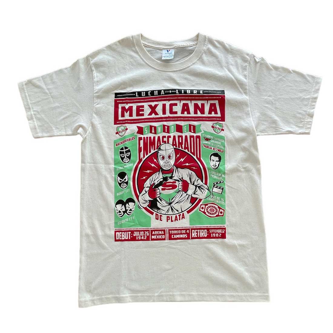 MEXICO ルチャ Tシャツ クリーム / 黒×赤