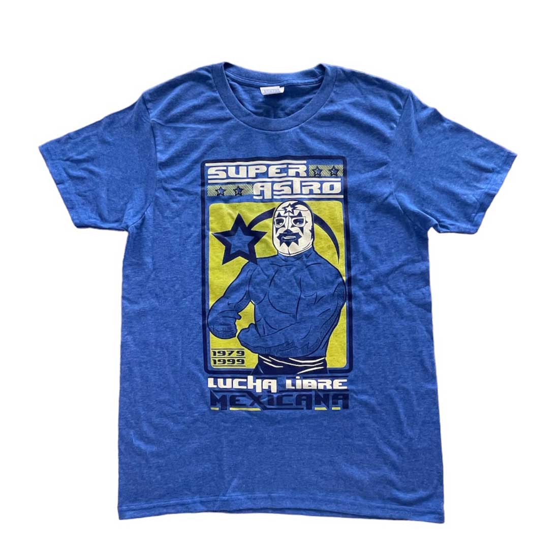 MEXICO ルチャ Tシャツ ブルー / 黄色 | メキシコ直輸入メルカドバッグ