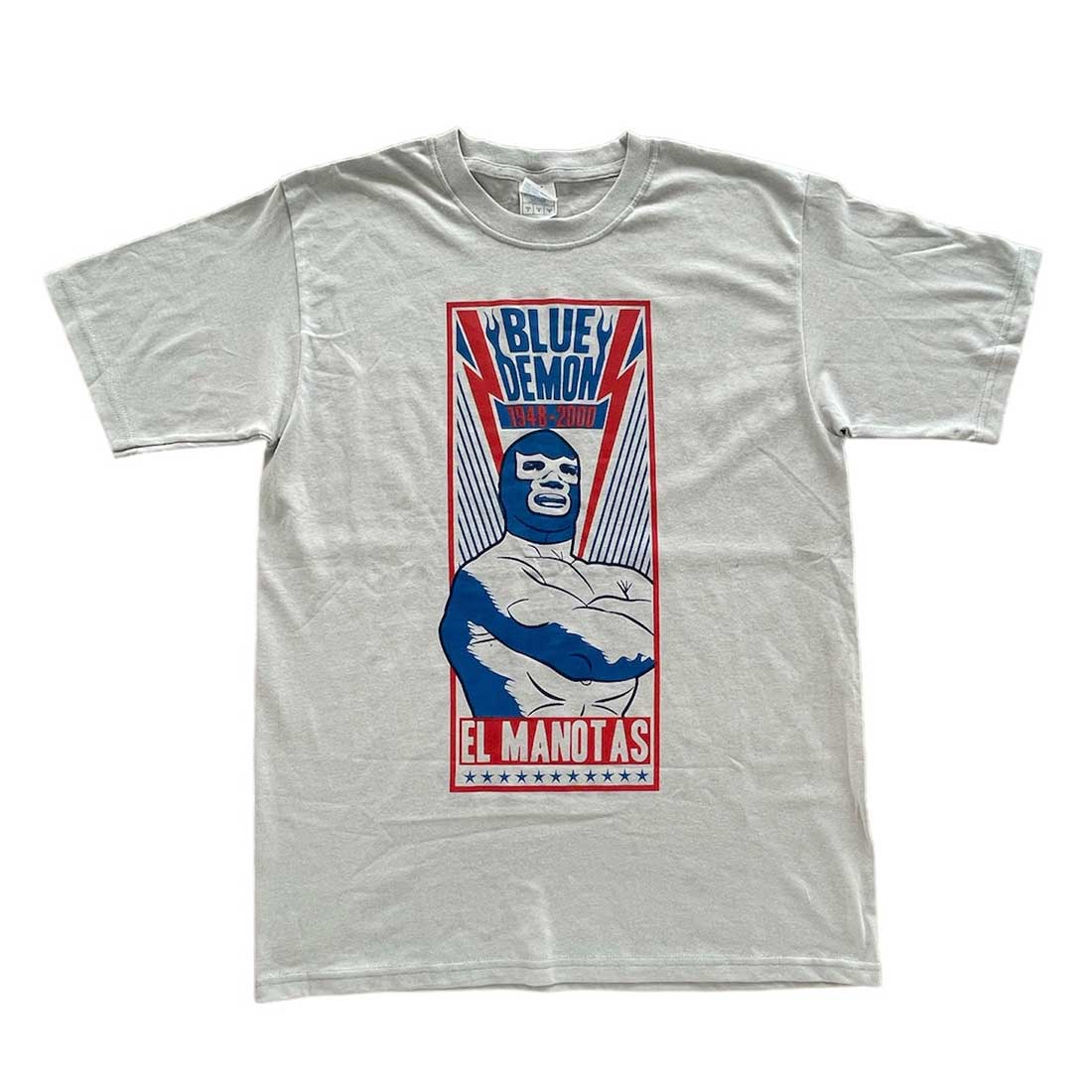 MEXICO ルチャ Tシャツ ブルーグレー / 青×赤 BLUE DEMON | メキシコ直